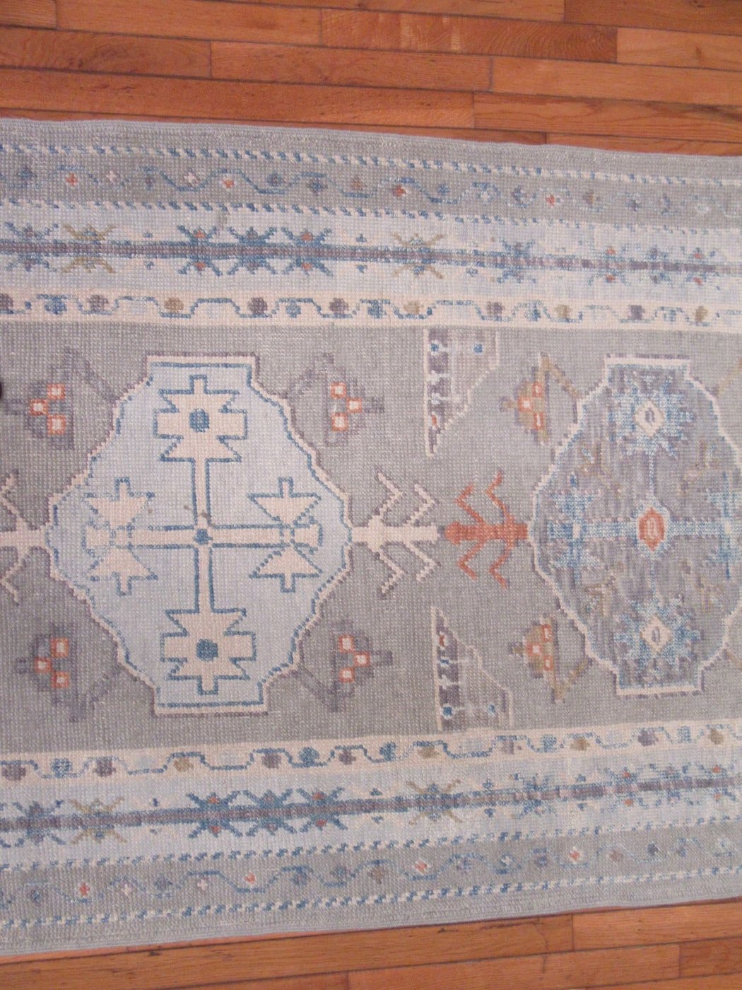 4′ x 16′ Turkish Ivory Oushak Runner Rug Hand Knotted Wool