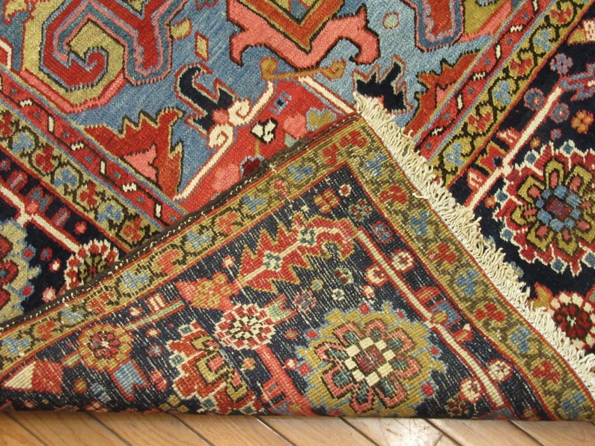 10′ x 13′ Persian Red Heriz Rug Traditional Hand-Knotted Wool