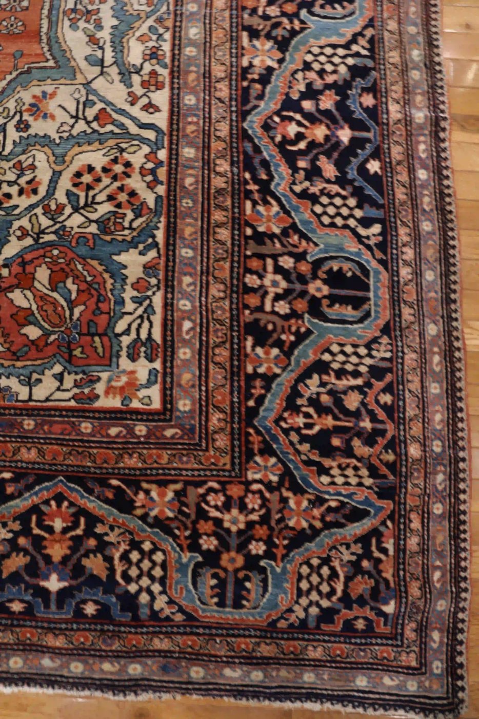 11′ x 15′ Red Fine Hand-Knotted Persian Sarouk Farahan Rug – Traditional Wool