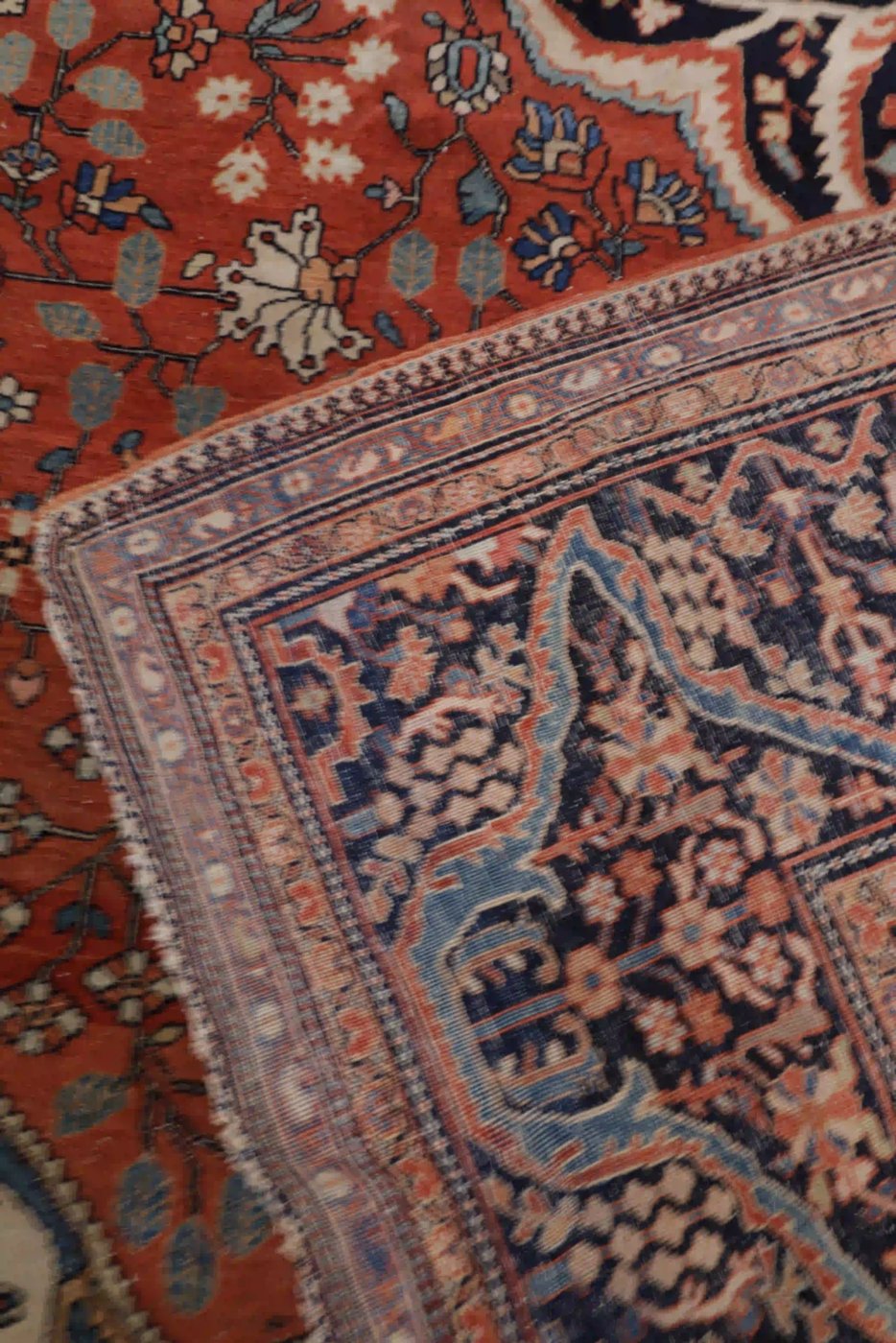 11′ x 15′ Red Fine Hand-Knotted Persian Sarouk Farahan Rug – Traditional Wool