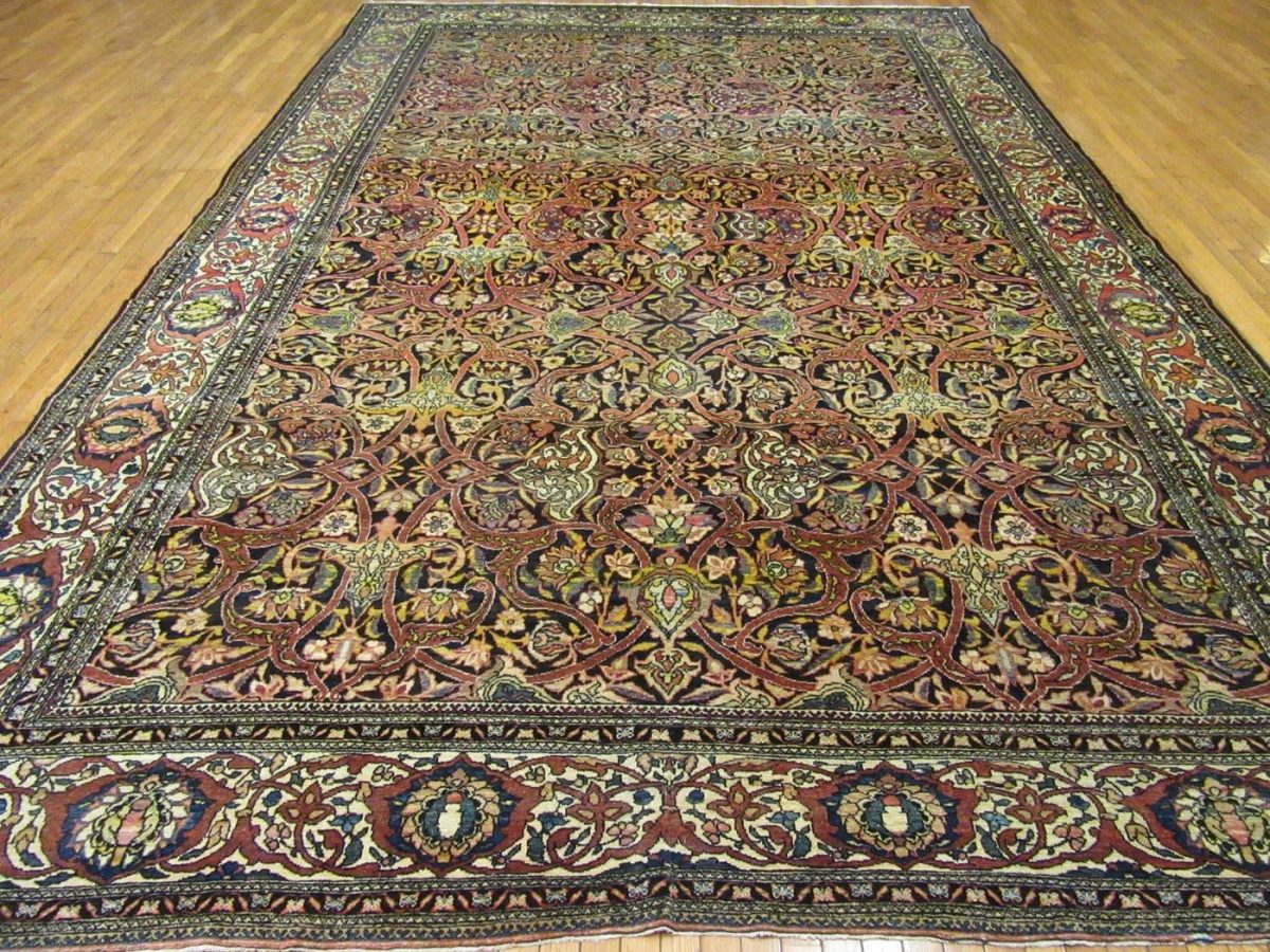10′ x 16′ Antique Persian Isfahan Rug Hand-Knotted Wool