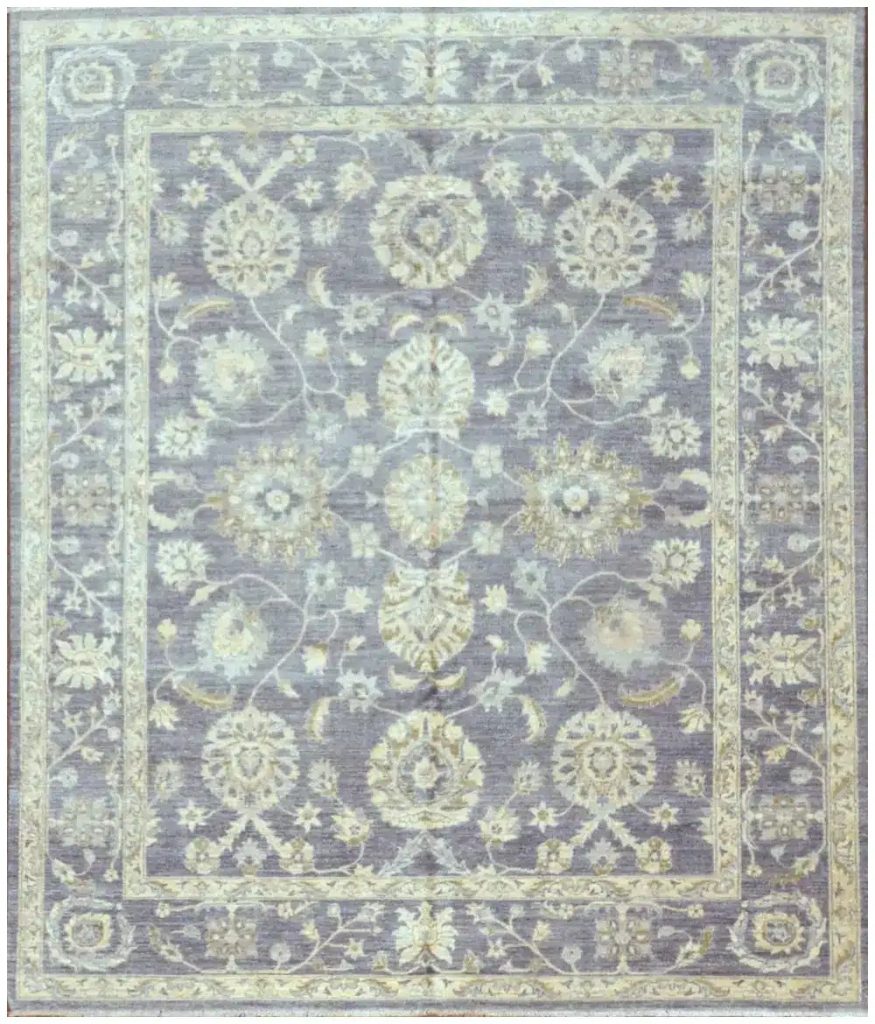 8′ x 10′ Pakistani Blue Oushak Rug – Hand-Knotted Wool