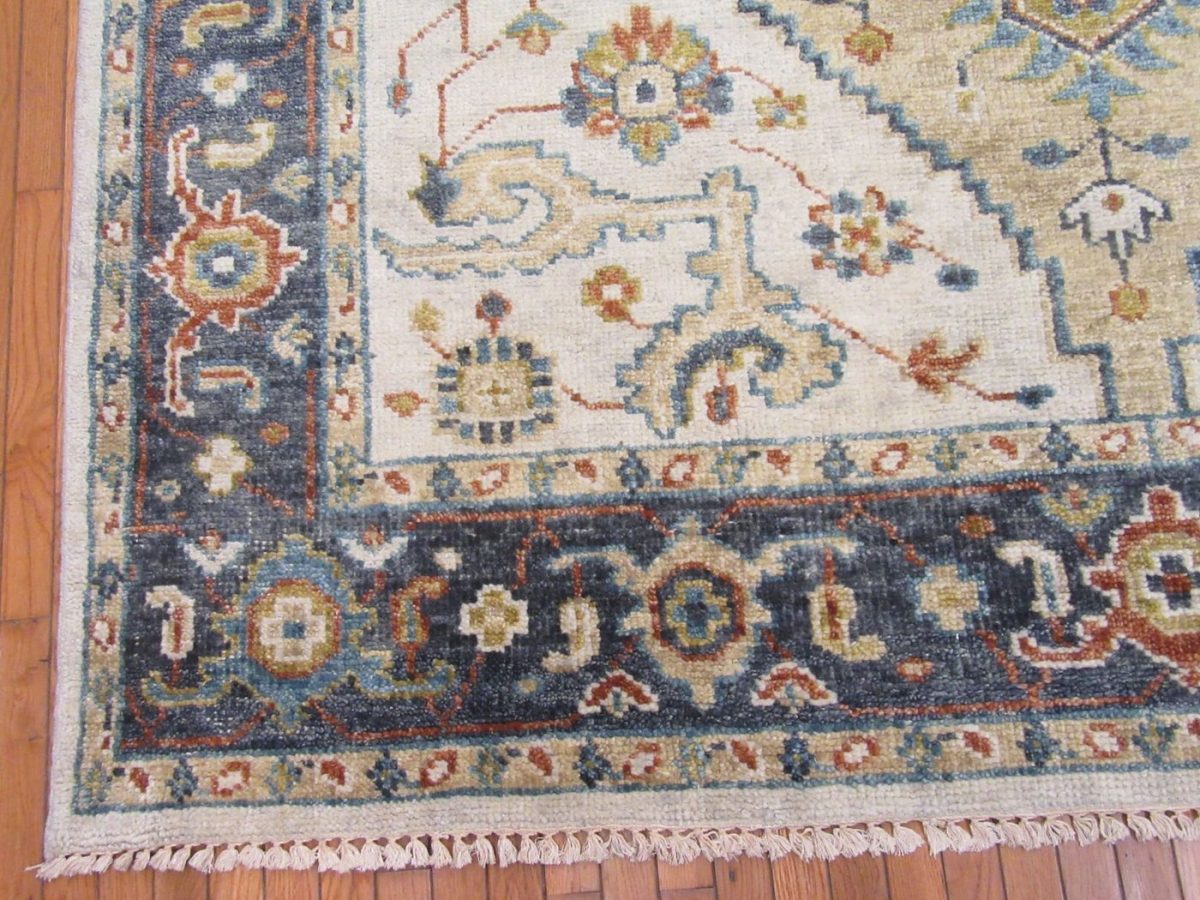 8′ x 10′ Indian Gold Ziegler Rug – Hand-Knotted Wool