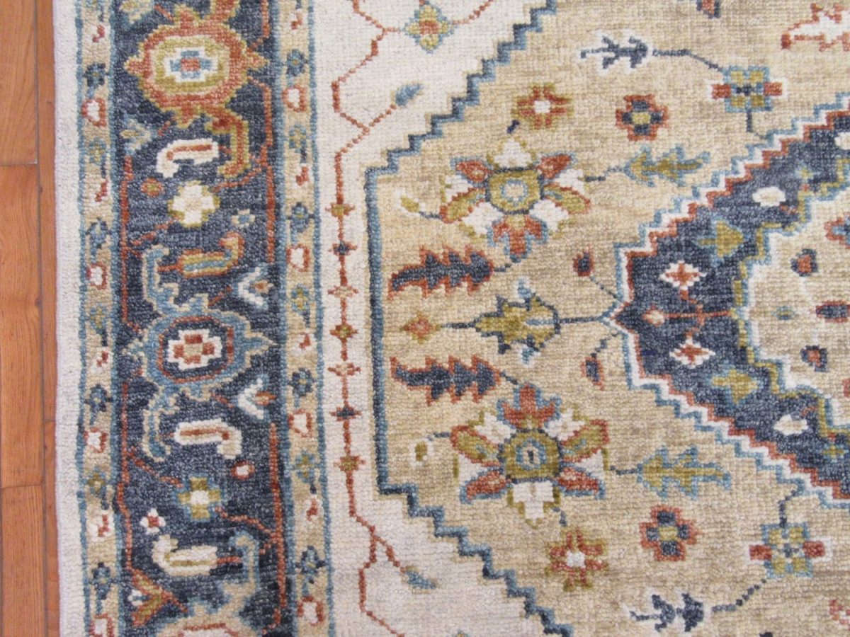 8′ x 10′ Indian Gold Ziegler Rug – Hand-Knotted Wool