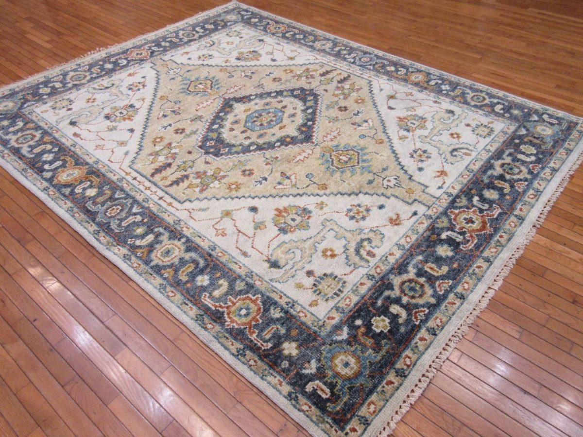 8′ x 10′ Indian Gold Ziegler Rug – Hand-Knotted Wool