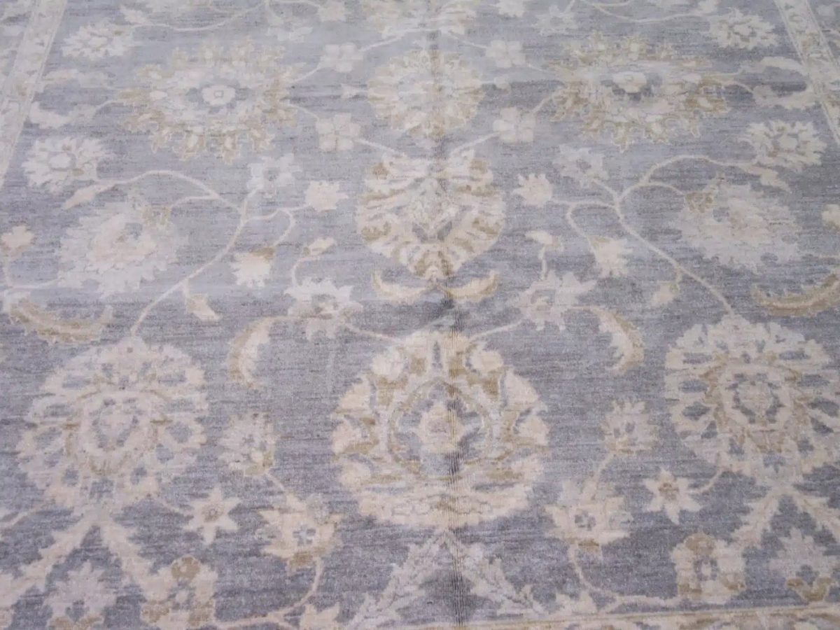 8′ x 10′ Pakistani Blue Oushak Rug – Hand-Knotted Wool