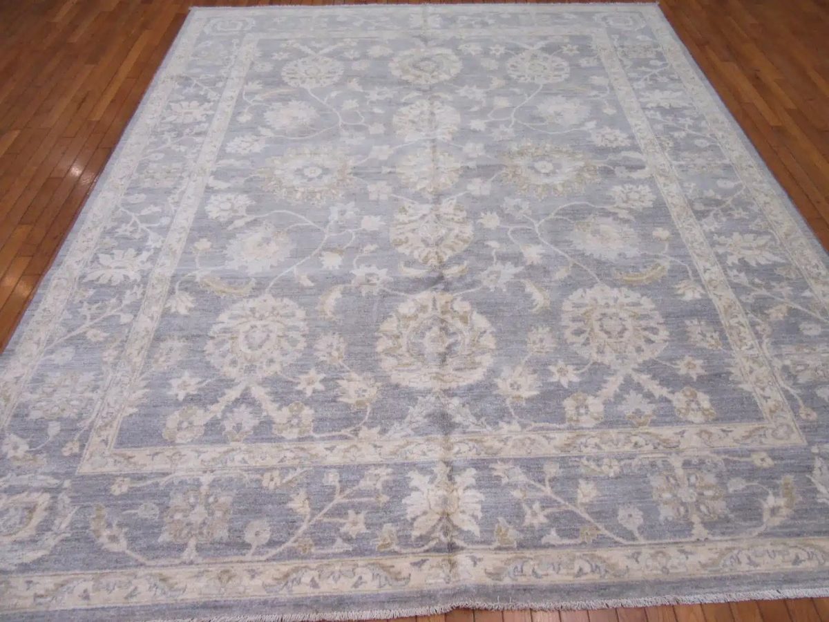 8′ x 10′ Pakistani Blue Oushak Rug – Hand-Knotted Wool
