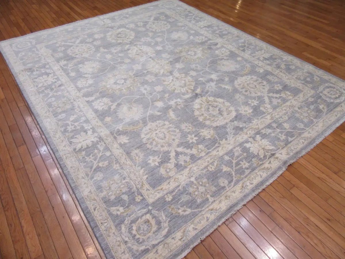 8′ x 10′ Pakistani Blue Oushak Rug – Hand-Knotted Wool