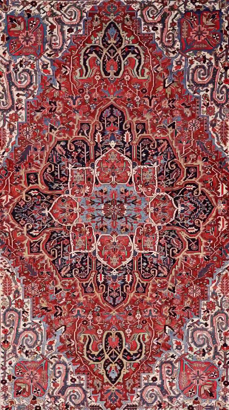 12′ x 17′ Red Fine Hand-Knotted Persian Heriz Rug – Traditional Wool - 3 12′ x 17′ Red Fine Hand-Knotted Persian Heriz Rug – Traditional Wool
