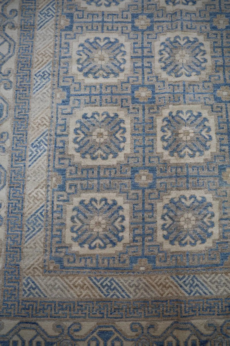 13′ x 18′ Pale Blue Fine Hand-Knotted Pakistani Khotan Rug – Transitional Wool