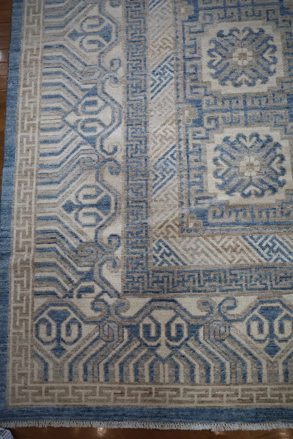 13′ x 18′ Pale Blue Fine Hand-Knotted Pakistani Khotan Rug – Transitional Wool