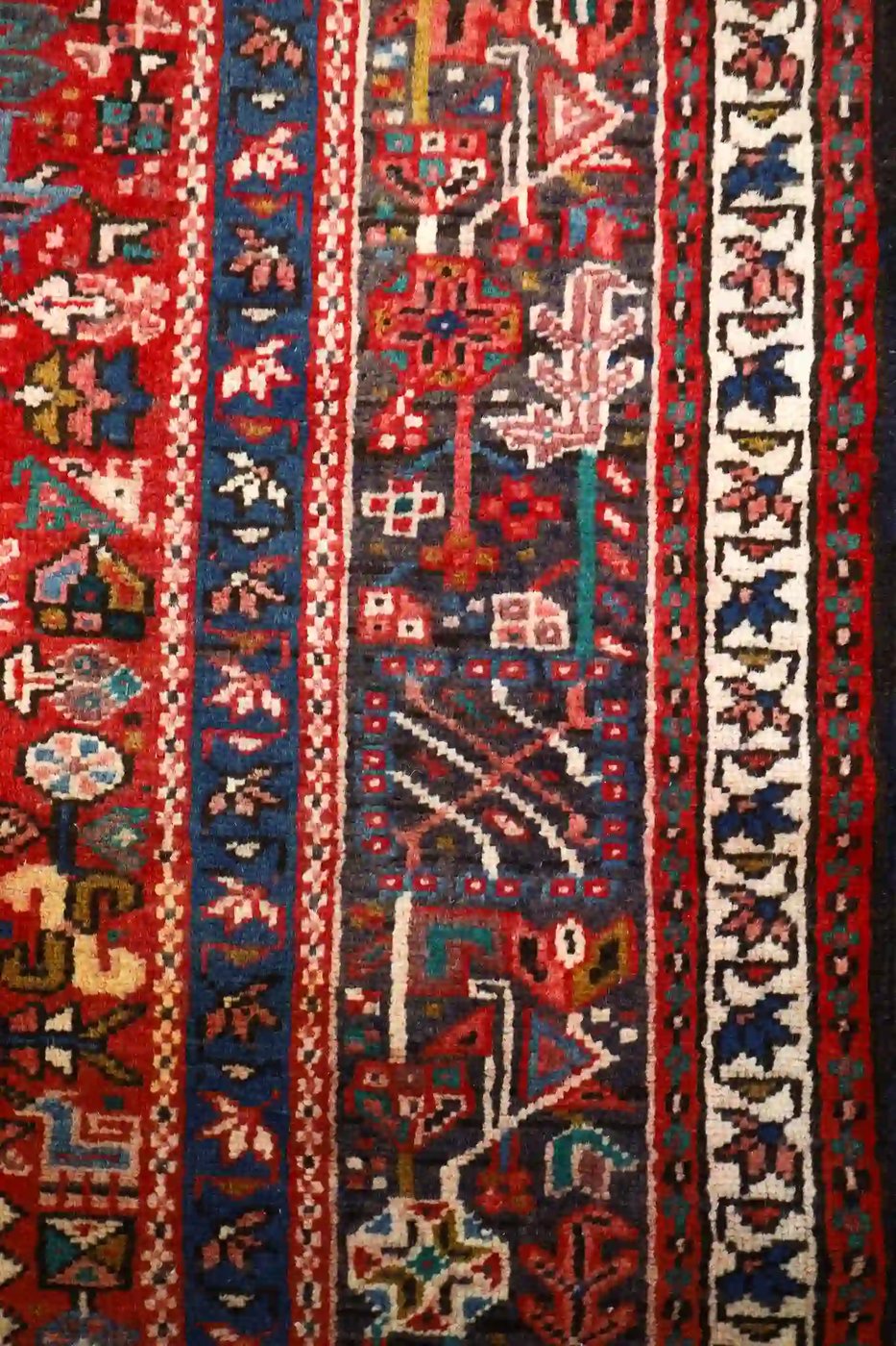 4′ x 11′ Red Fine Hand-Knotted Persian Karajeh Rug – Traditional Runner Wool