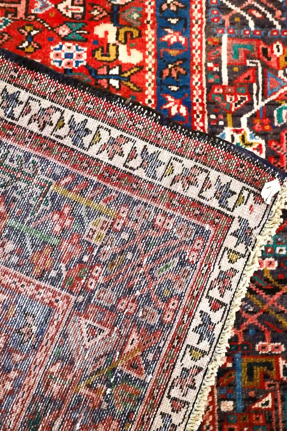 4′ x 11′ Red Fine Hand-Knotted Persian Karajeh Rug – Traditional Runner Wool