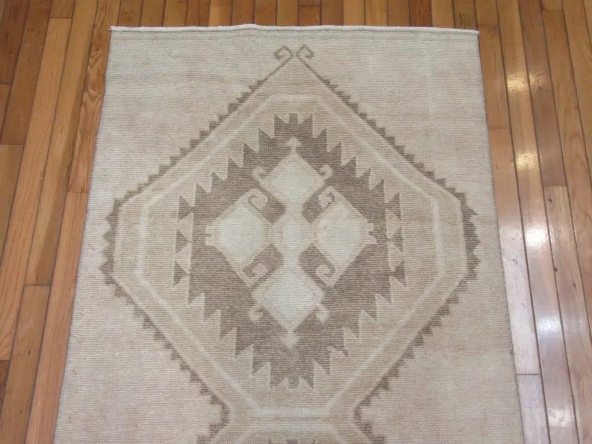 3′ x 17′ Turkish Beige Anatolian Runner Rug – Hand-Knotted Wool