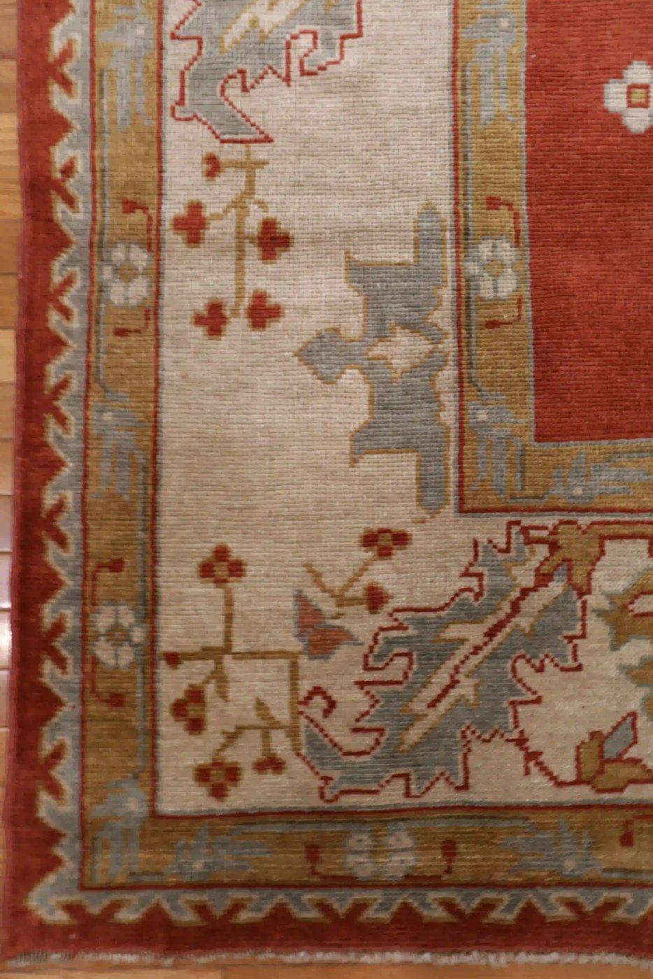 12′ x 13′ Red Fine Hand-Knotted Turkish Oushak Rug – Traditional Wool