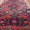 6′ x 10′ Midnight Indigo and Coral Red Hand-Knotted Antique Caucasian Seychur St. Andrew’s Cross Rug – Collector’s Wool