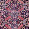6′ x 10′ Midnight Indigo and Coral Red Hand-Knotted Antique Caucasian Seychur St. Andrew’s Cross Rug – Collector’s Wool