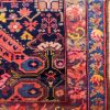 6′ x 10′ Midnight Indigo and Coral Red Hand-Knotted Antique Caucasian Seychur St. Andrew’s Cross Rug – Collector’s Wool