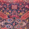 6′ x 10′ Midnight Indigo and Coral Red Hand-Knotted Antique Caucasian Seychur St. Andrew’s Cross Rug – Collector’s Wool