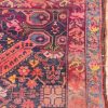 6′ x 10′ Midnight Indigo and Coral Red Hand-Knotted Antique Caucasian Seychur St. Andrew’s Cross Rug – Collector’s Wool