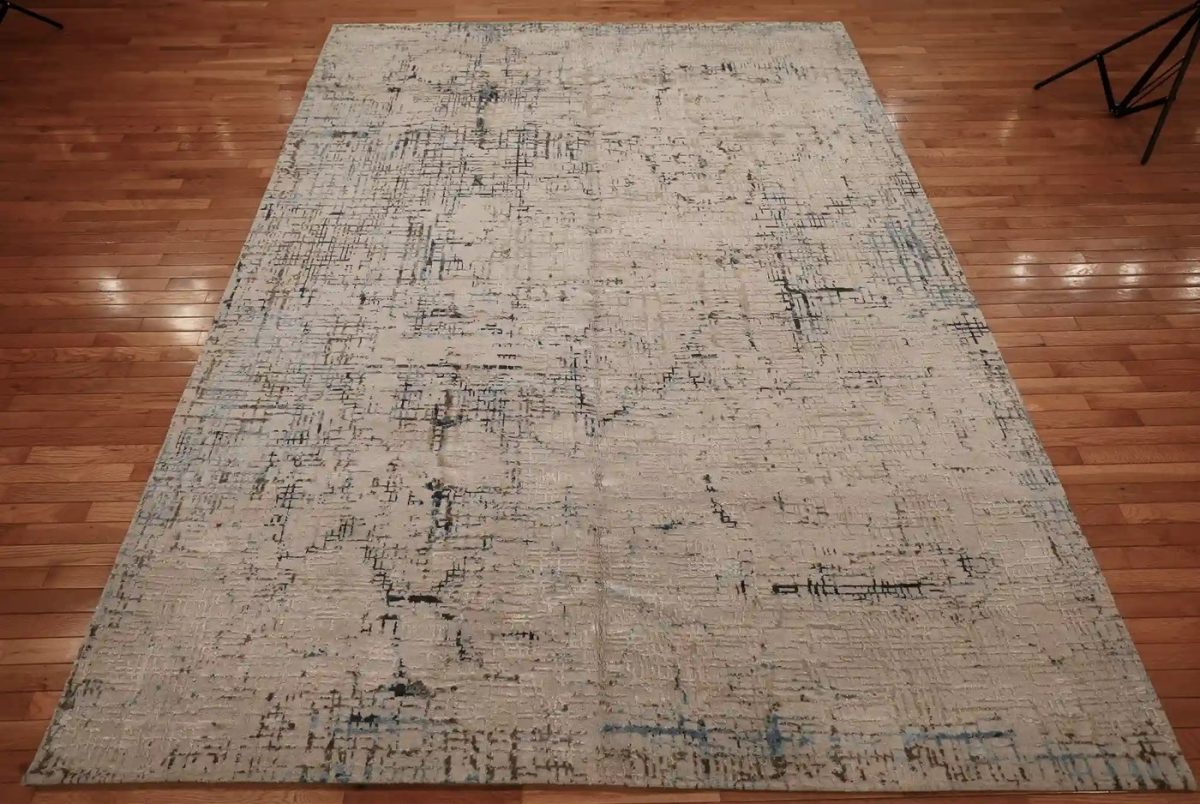 8′ x 10′ Beige Fine Hand-Knotted Indian Cologne Rug – Traditional Wool
