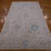 6′ x 10′ Beige Fine Hand-Knotted Pakistan Oushak Rug – Transitional Wool