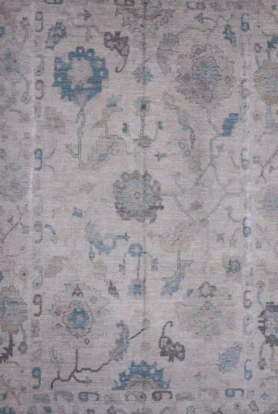 6′ x 10′ Beige Fine Hand-Knotted Pakistan Oushak Rug – Transitional Wool