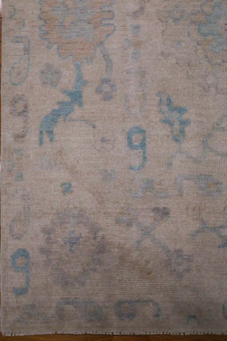 6′ x 10′ Beige Fine Hand-Knotted Pakistan Oushak Rug – Transitional Wool