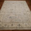 8′ x 10′ Beige Fine Hand-Knotted Afghan Oushak Rug – Traditional Wool