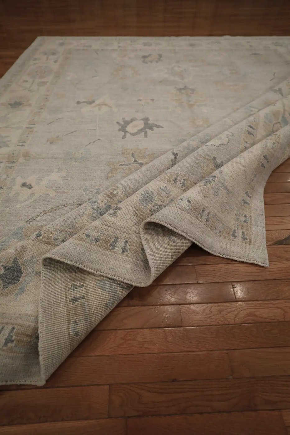 8′ x 10′ Beige Fine Hand-Knotted Afghan Oushak Rug – Traditional Wool