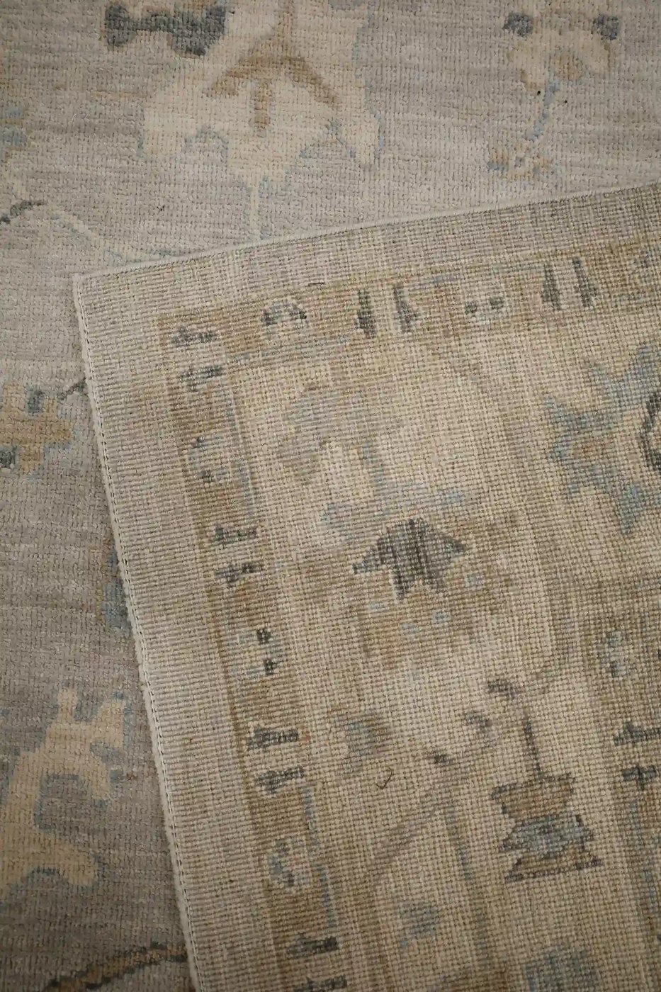 8′ x 10′ Beige Fine Hand-Knotted Afghan Oushak Rug – Traditional Wool