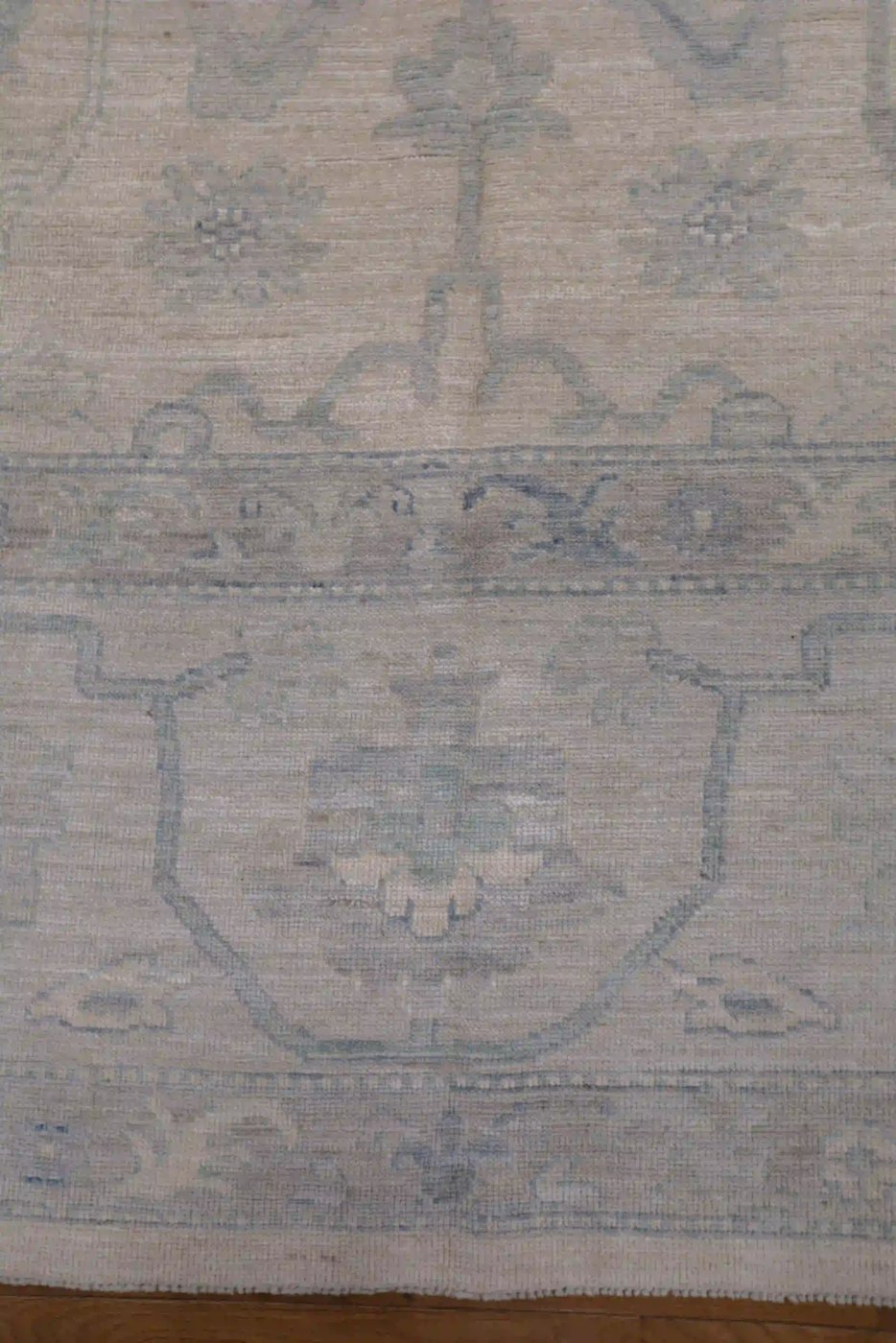 10′ x 14′ Silver Fine Hand-Knotted Afghan Oushak Rug – Transitional Wool