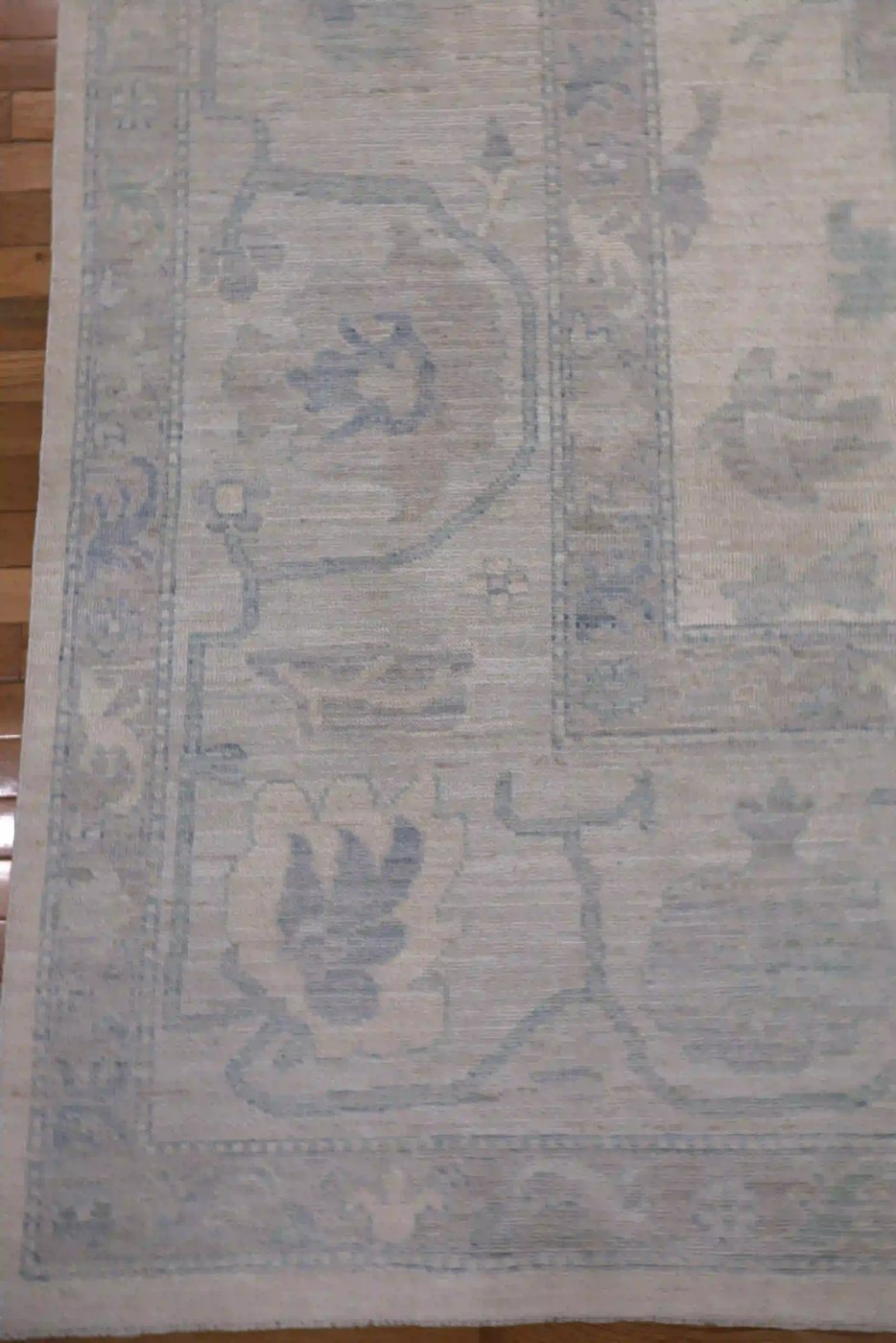 10′ x 14′ Silver Fine Hand-Knotted Afghan Oushak Rug – Transitional Wool