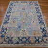 6′ x 9′ Light Blue Hand-Knotted New Turkish Oushak Rug – Contemporary Wool