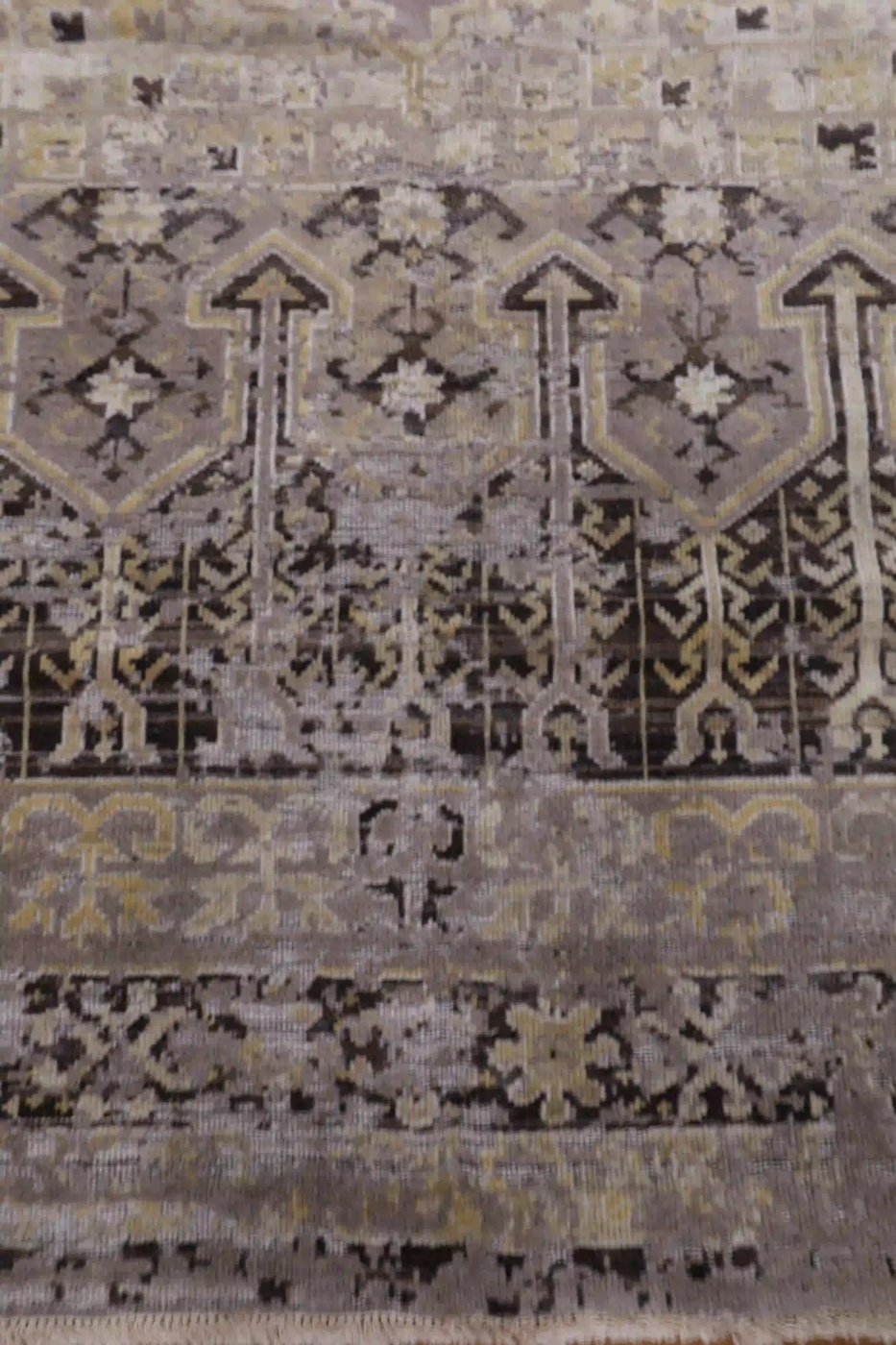 9′ x 12′ Grey Fine Hand-Knotted Indian Contemporary Rug – Transitional Wool