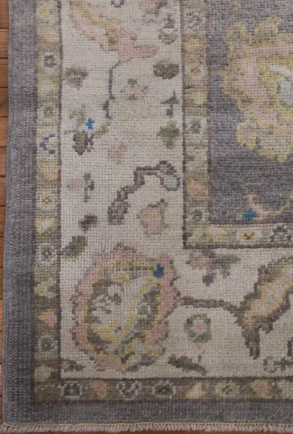 5′ x 7′ Grey Fine Hand-Knotted Turkish Oushak Rug – Transitional Wool