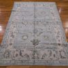 5′ x 7′ Blue Fine Hand-Knotted Turkish Oushak Rug – Transitional Wool