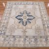 6′ x 7′ Ivory Fine Hand-Knotted Turkish Oushak Rug – Traditional Wool