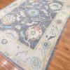 9′ x 12′ Slate Fine Hand-Knotted Turkish Oushak Rug – Traditional Wool