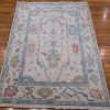 4′ x 6′ Slate Blue Fine Hand-Knotted Turkish Oushak Rug – Transitional Wool