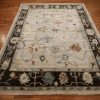 8′ x 10′ Beige Fine Hand-Knotted Indian Oushak Rug – Traditional Wool