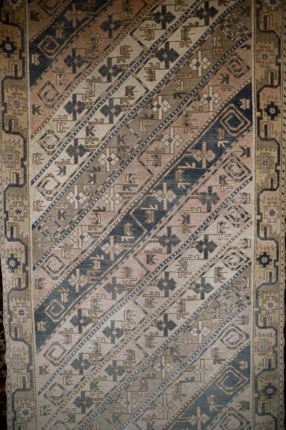 4′ x 14′ Beige Fine Hand-Knotted Turkish Oushak Runner – Transitional Wool