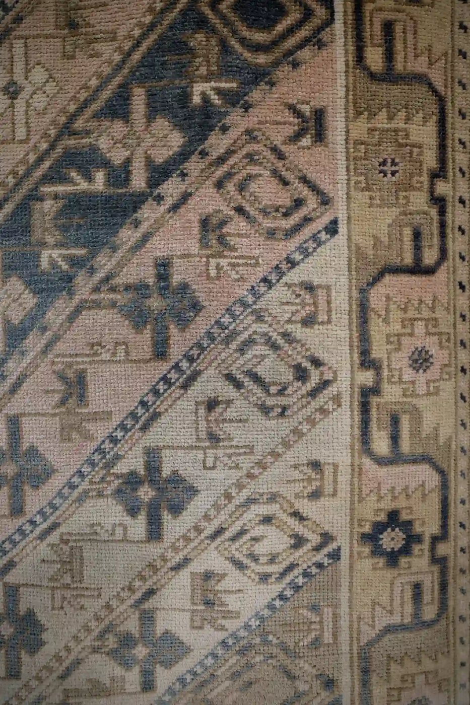 4′ x 14′ Beige Fine Hand-Knotted Turkish Oushak Runner – Transitional Wool