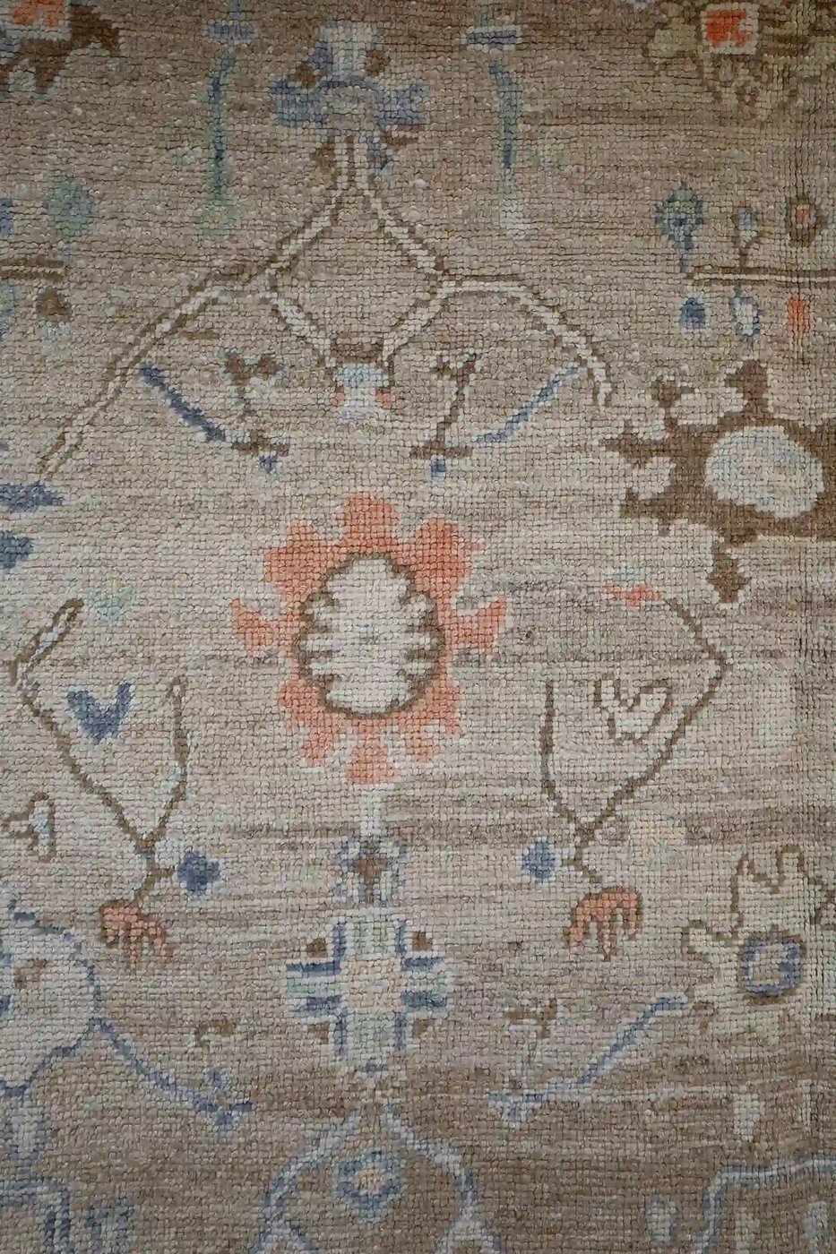 8′ x 10′ Ivory Fine Hand-Knotted New Turkish Oushak Rug – Traditional Wool