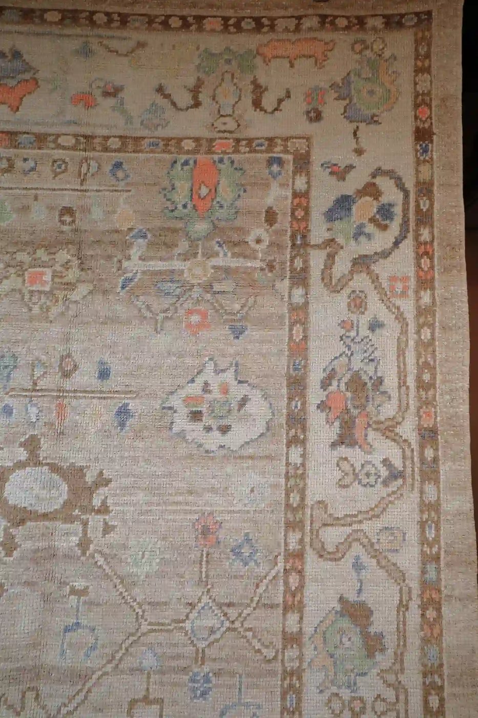 8′ x 10′ Ivory Fine Hand-Knotted New Turkish Oushak Rug – Traditional Wool