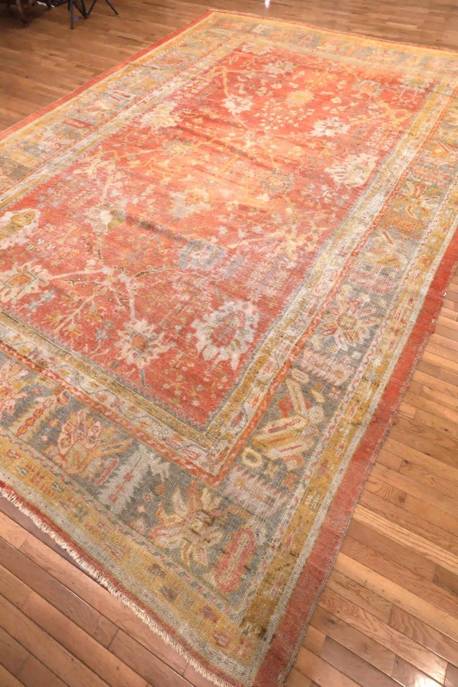 10′ x 15′ Orange Fine Hand-Knotted Turkish Oushak Rug – Traditional Wool