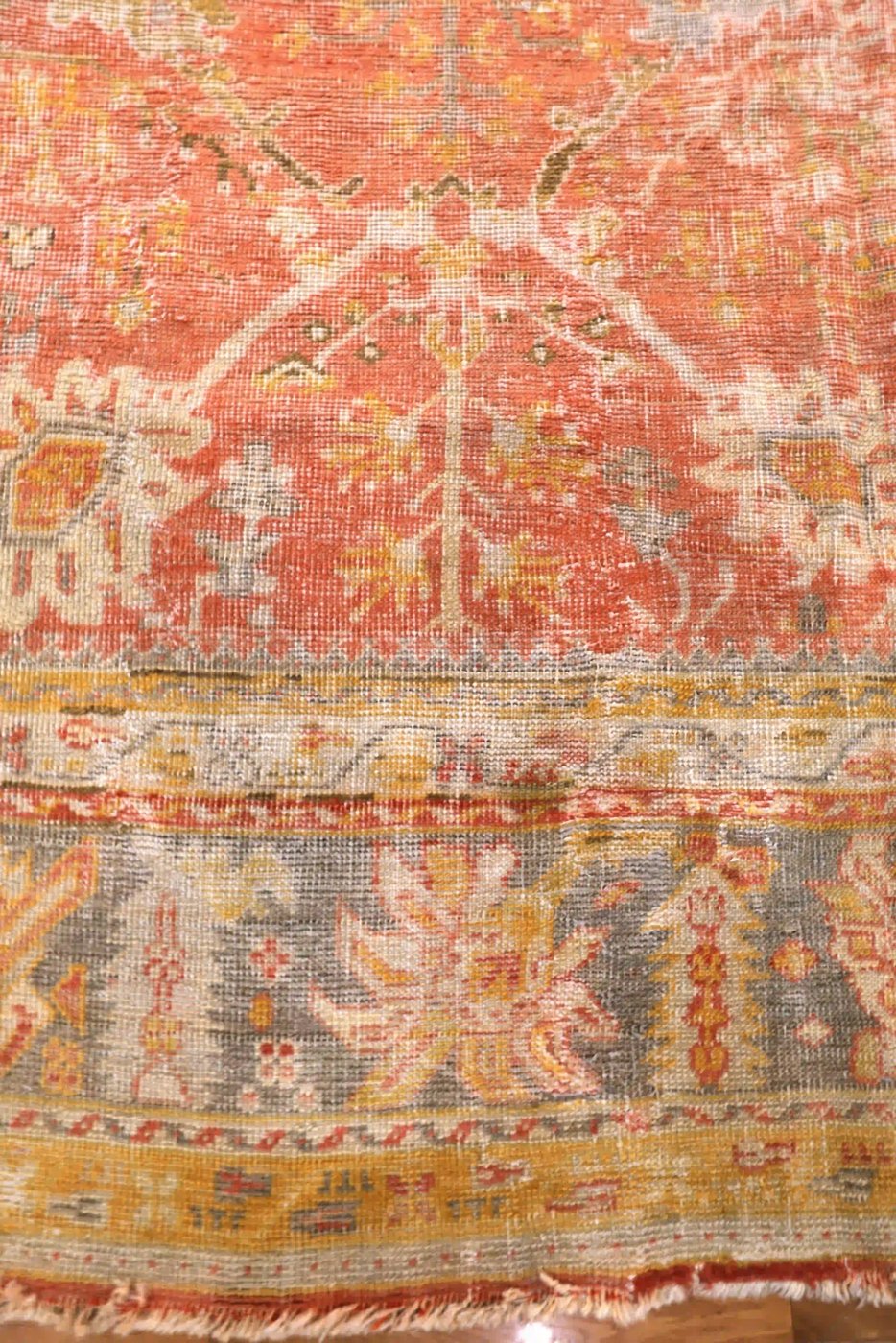 10′ x 15′ Orange Fine Hand-Knotted Turkish Oushak Rug – Traditional Wool