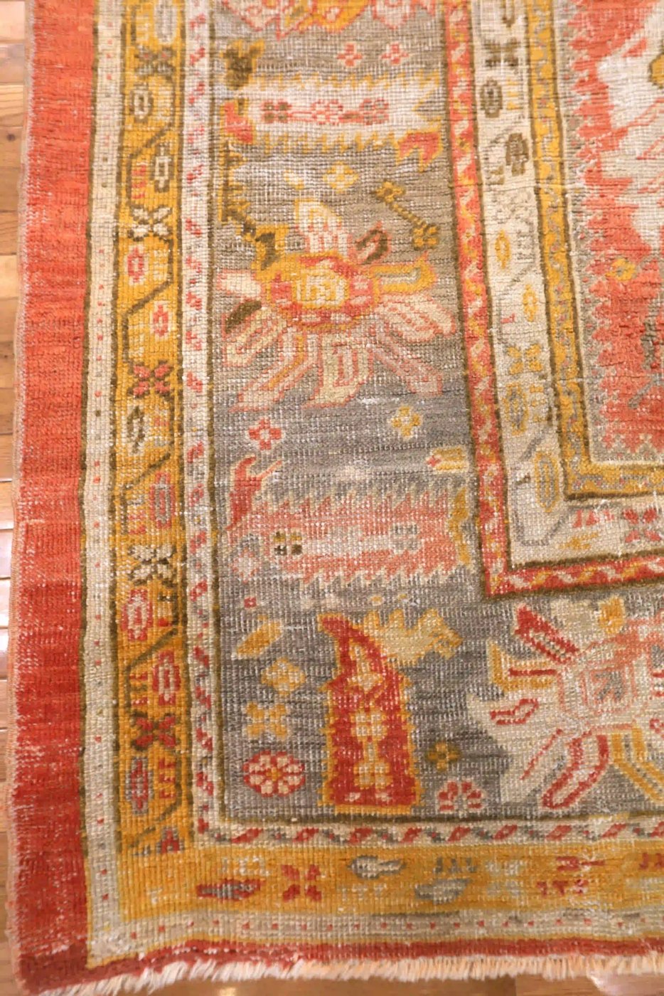 10′ x 15′ Orange Fine Hand-Knotted Turkish Oushak Rug – Traditional Wool