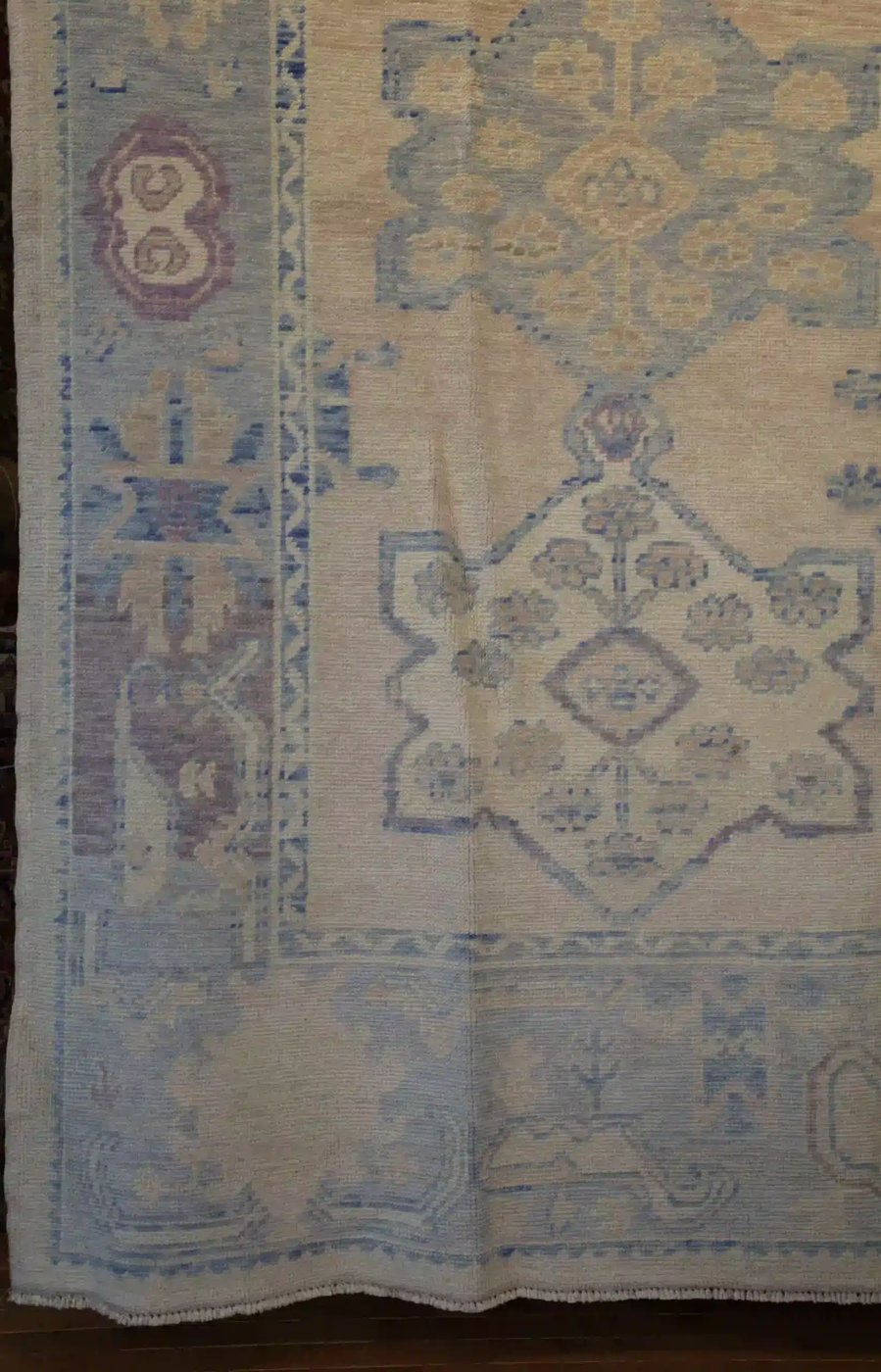 8′ x 10′ Beige Fine Hand-Knotted Turkish Oushak Rug – Transitional Wool