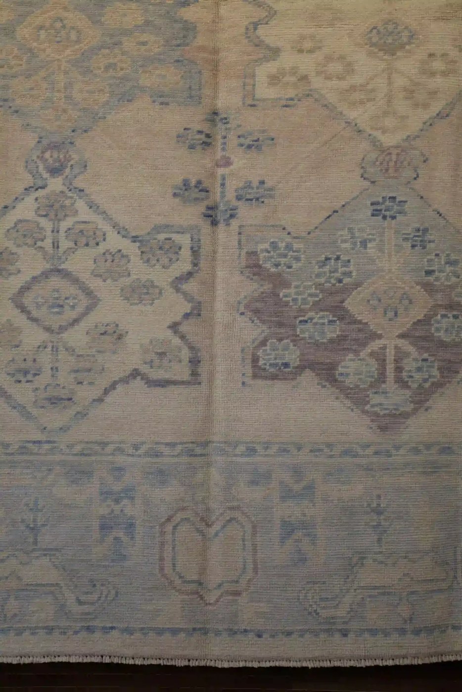 8′ x 10′ Beige Fine Hand-Knotted Turkish Oushak Rug – Transitional Wool